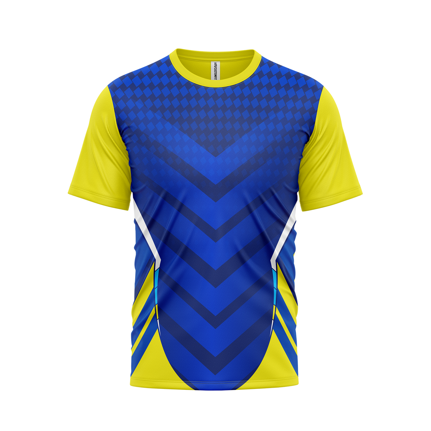 CustomFit Blue & Yellow Dry Fit Jersey T-Shirt_Customised