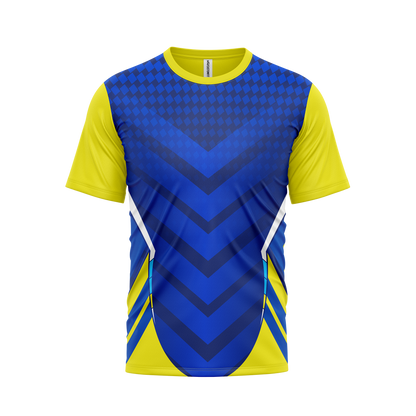 CustomFit Blue & Yellow Dry Fit Jersey T-Shirt_Customised