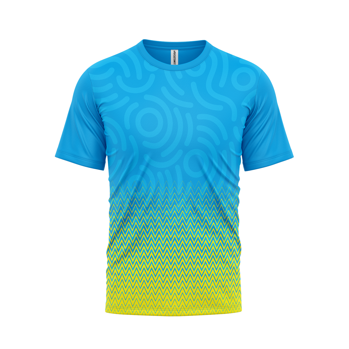 CustomFit Light Blue &amp; Yellow Dry Fit Jersey T-Shirt_Customised