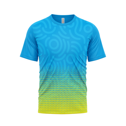 CustomFit Light Blue &amp; Yellow Dry Fit Jersey T-Shirt_Customised