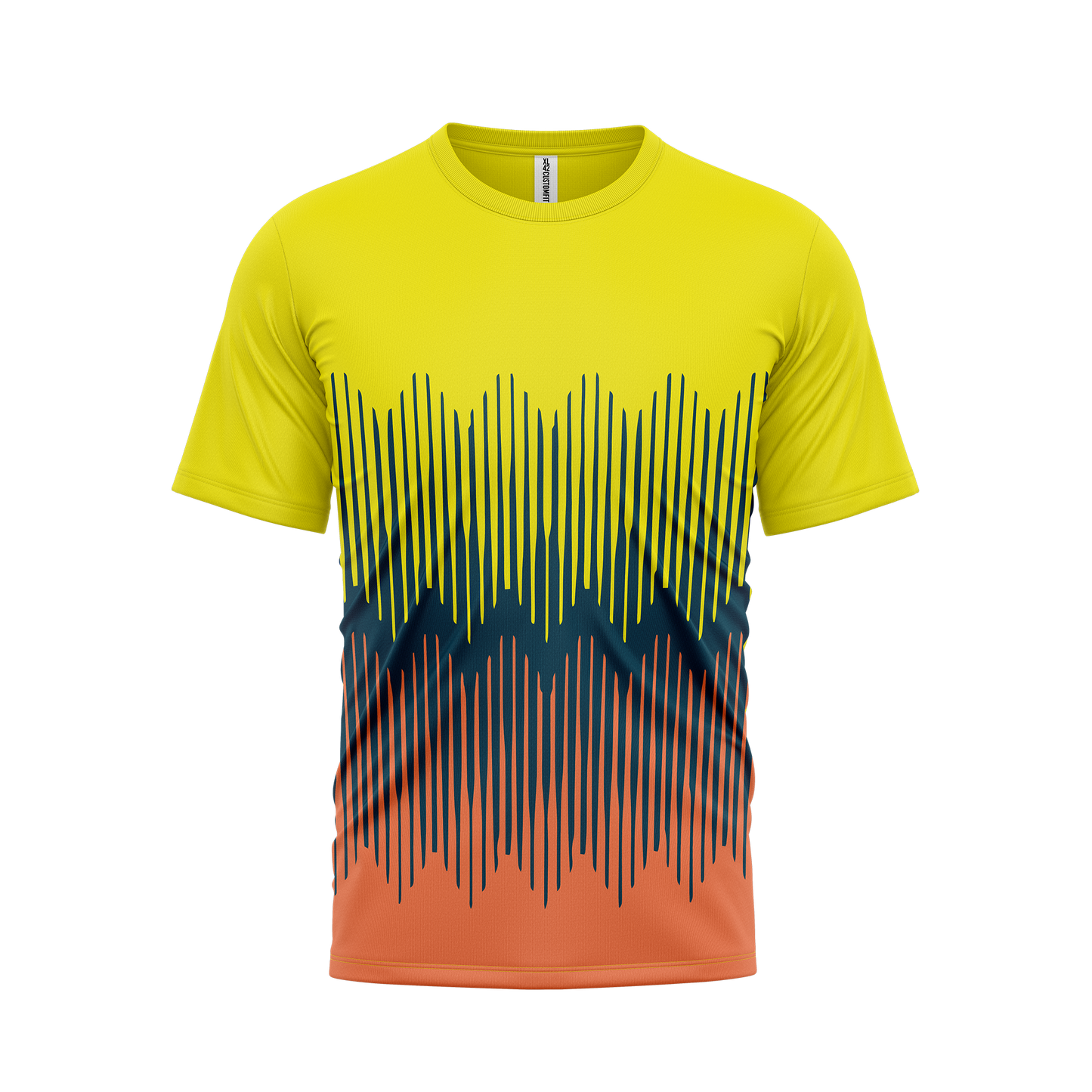 CustomFit Yellow & Coral Dry Fit Jersey T-Shirt_Customised