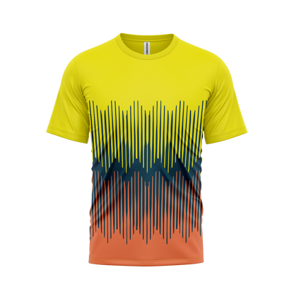 CustomFit Yellow & Coral Dry Fit Jersey T-Shirt_Customised