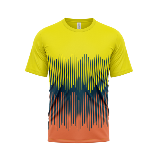 CustomFit Yellow & Coral Dry Fit Jersey T-Shirt_Customised